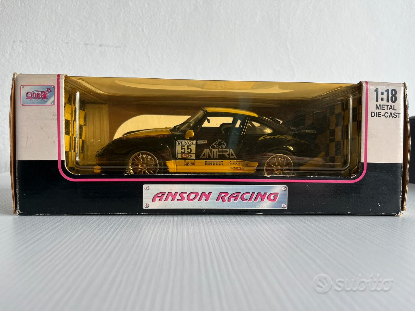 Porsche 911 GT2 Anson Racing 1/18 gialla e nera - Collezionismo In