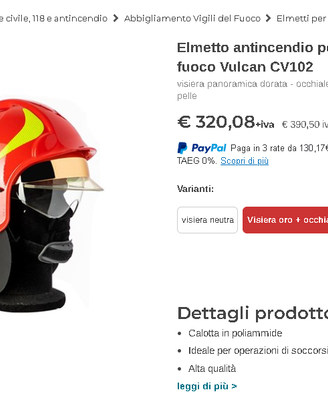 casco vigili del fuoco VULCAN CV102