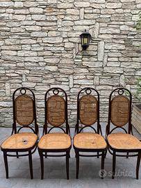 Set di 4 sedie in legno curvato – stile Thonet