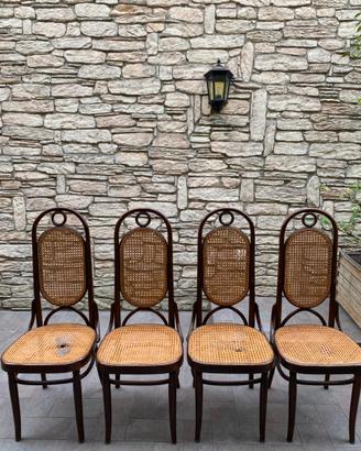 Set di 4 sedie in legno curvato – stile Thonet