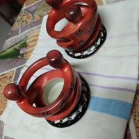 Coppia porta candele abbracci decorati  vintage 