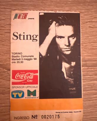 Sting biglietto concerto 1988
