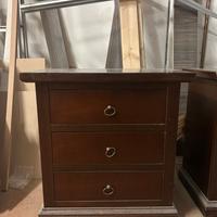 Coppia di compdini in legno massello 3 cassetti