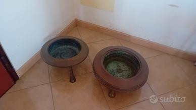 2 bracieri in ottone 