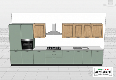 CUCINA LINEARE NUOVA MODERNA CON ELETTRODOMESTICI