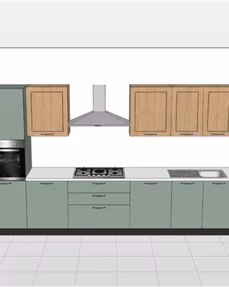 CUCINA LINEARE NUOVA MODERNA CON ELETTRODOMESTICI