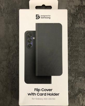 Samsung Flip Cover con Porta Carte Nero Galaxy A16