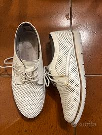 Scarpe in vera pelle naturale bianca