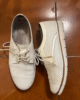 Scarpe in vera pelle naturale bianca
