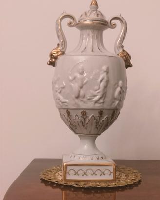 Vaso in porcellana italiana con coperchio,1950/60