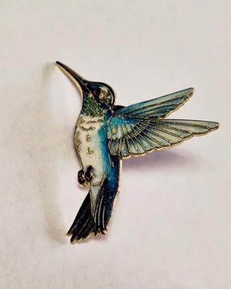 Colibrì, spilla in metallo.