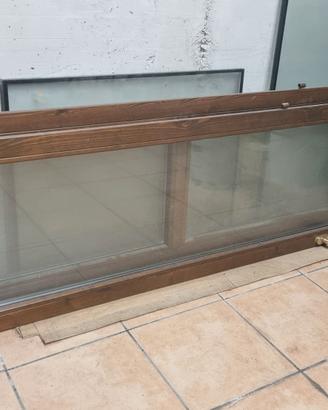 portafinestra in legno circa 100-110 X 252 X 5,5