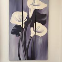 Dipinto fiori a mano su tela