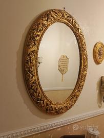 specchio in foglia oro
