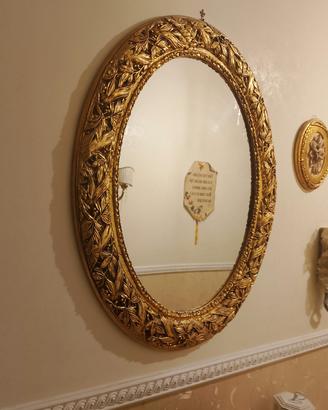 specchio in foglia oro