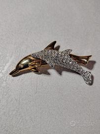 Spilla con delfini Swarovski 