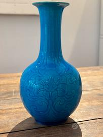 Vaso Cinese Turchese Monocromo – Marchio Qianlong