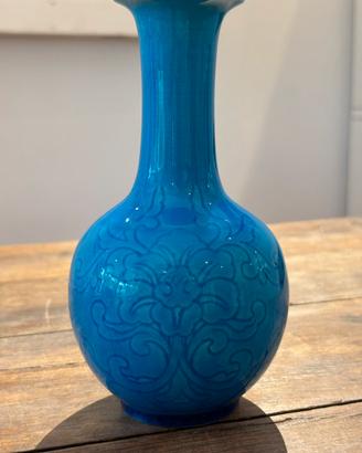 Vaso Cinese Turchese Monocromo – Marchio Qianlong