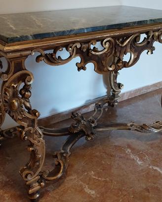Consolle stile Luigi XVI con piano in marmo