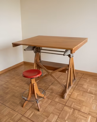 Tavolo da Architetto vintage anni ‘60 legno massel