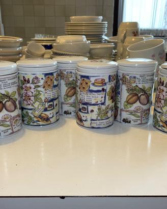Set tazze da the vintage in ceramica decorata
