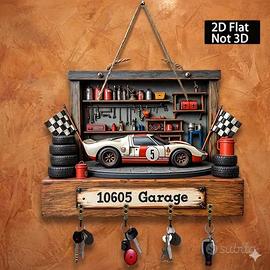 Portachiavi 2D da parete con struttura in legno