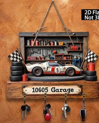 Portachiavi 2D da parete con struttura in legno