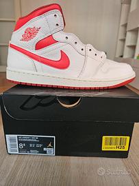 Jordan 1 mid bianche e rosse best sale