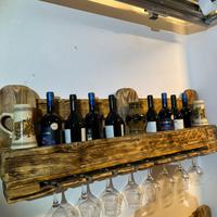 Portabottiglie da parete in legno, taverna