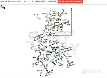 Gommino pompa freno ant Kawasaki GPZ 550 430281029