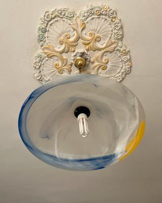 Lampadario in vetro colorato