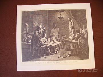 Stampa in bianco nero - il maestro di pittura che