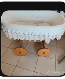 Culla /Cesta vimini con cappottina per neonato