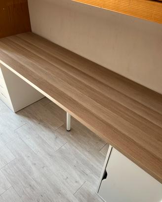 Scrivania con casettiera IKEA 200x60 cm