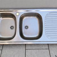 Lavello in acciaio Inox due vasche con gocciolat