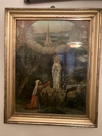 Quadro con apparizione madonna di Lourdes