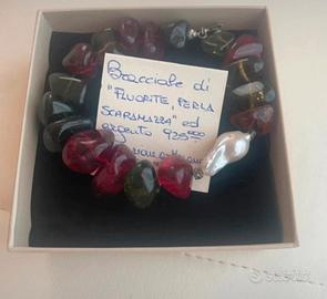 Bracciale con fluorite e perla scaramazza