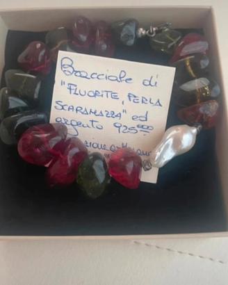 Bracciale con fluorite e perla scaramazza
