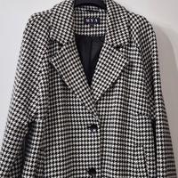 CAPPOTTINO PIED DE POULE BIANCO NERO 