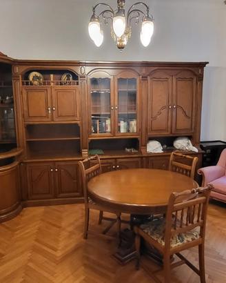 mobile soggiorno in legno massiccio con bar 
