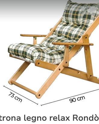 Poltrona Relax Pieghevole Legno Faggio NUOVA