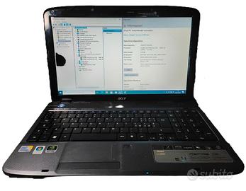 Acer Aspire Cpu core 2 duo t6600 ram 4gb ssd 60gb