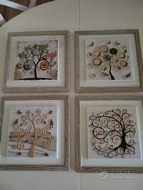 Quadretti Albero della Vita  29x29 in rilievo - 4 