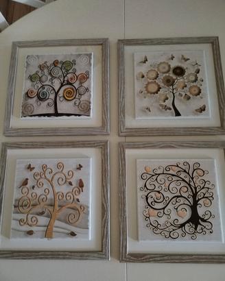 Quadretti Albero della Vita  29x29 in rilievo - 4 