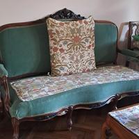 Divani antichi in noce velluto/tessuto 