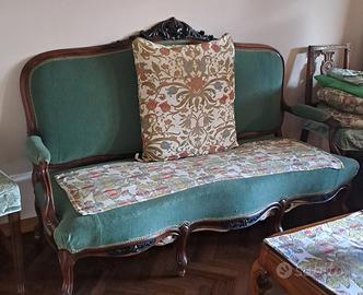 Divani antichi in noce velluto/tessuto 