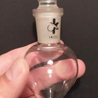 Antica bottiglia fiaschetta laboratorio vetro