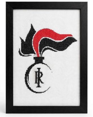 Quadro Ricamo Punto Croce Fiamma Carabinieri