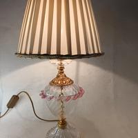 Lampada da tavolo in vetro di Murano e ottone 