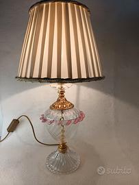 Lampada da tavolo in vetro di Murano e ottone 